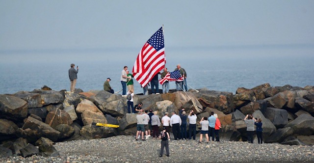 Winthrop Break Waters 9/11 Memorial Flag Raising